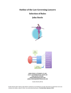 Outline of the Law Governing Lawyers Selection of Rules John Steele