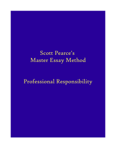 Scott Pearce's Master Essay Method Professional Responsibility