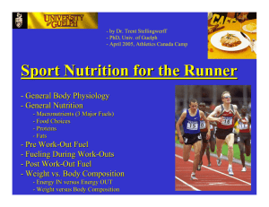 Sport Nutrition for the Runner