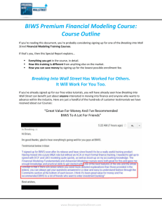 BIWS Premium Financial Modeling Course