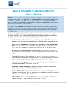 Bank & Financial Institution Modeling