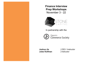 Finance Interview Prep Workshops November 3