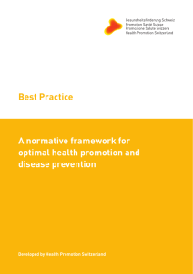 Best Practice A normative framework for optimal health promotion