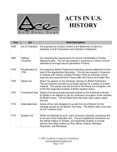 ACTS IN U.S. HISTORY