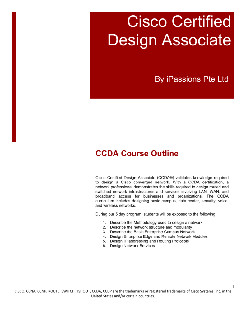 Ccda Course Outline Final