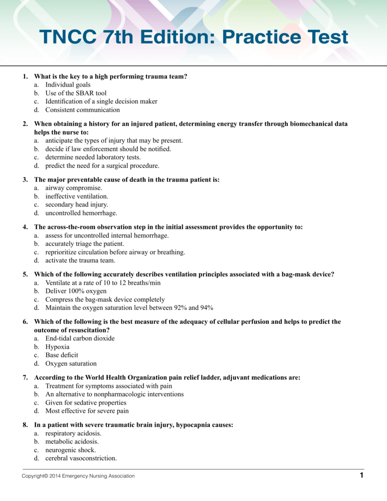  How To Read Tncc Test Questions 20 Of Pdf Doc