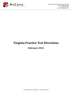 VPT Practice Test Directions