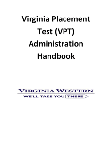 Virginia Placement Test (VPT) Administration Handbook