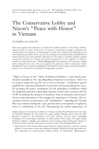 The Conservative Lobby and Nixon's ''Peace with Honor'' in Vietnam