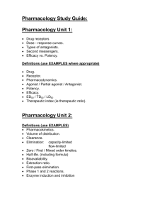 Pharmacology Study Guide: Pharmacology Unit 1: Pharmacology
