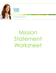 Mission Statement Worksheet