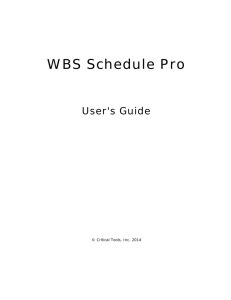 WBS Schedule Pro Documentation