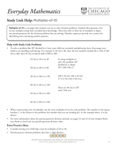 Study Link Help - Everyday Mathematics