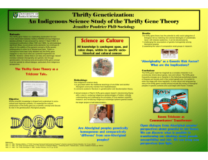 An Indigenous Science Study of the Thrifty Gene Theory