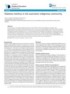 Diabetes mellitus in the australian indigenous community