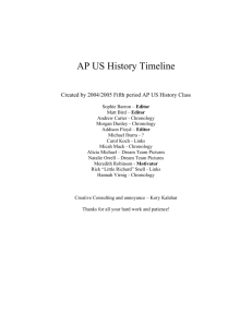 AP US History Timeline - Twinsburg City School District