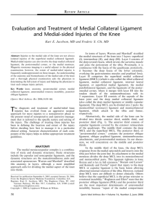 Evaluation and Treatment of Medial Collateral Ligament