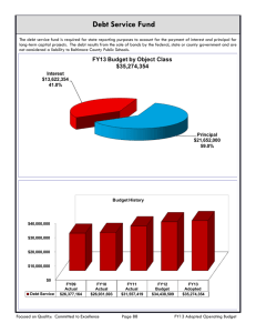 Debt Service Fund - Baltimore County Public Schools