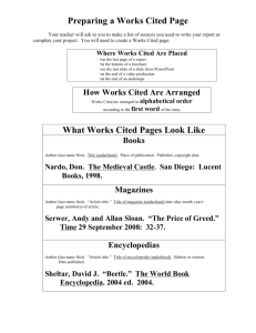 Preparing a Works Cited Page