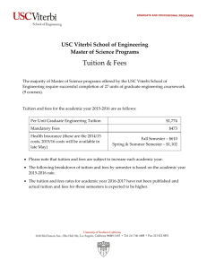 Tuition & Fees - USC Viterbi School of Engineering