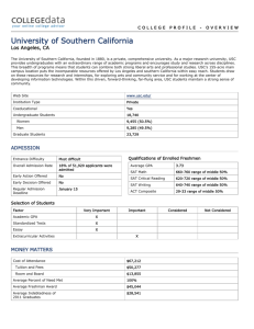 University of Southern California College Profile Print