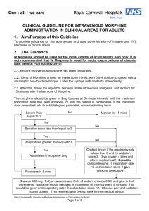Clinical guidelines for administration of IV morphine in clinical areas