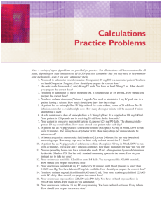 calculation practice - Nursing Pharmacology