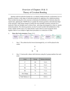 Overview of Chapters 10 & 11 Theory of Covalent Bonding