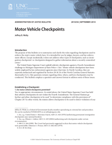 motor Vehicle checkpoints - NC Sheriffs' Association