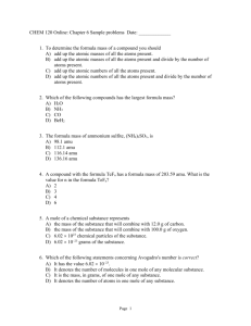 CHEM 120 Online: Chapter 6 Sample problems Date