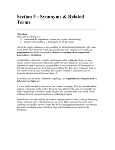 Section 3 - Synonyms & Related Terms