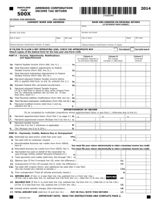Form 500X - Maryland Tax Forms and Instructions