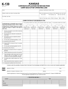 K-139 - Kansas Department of Revenue