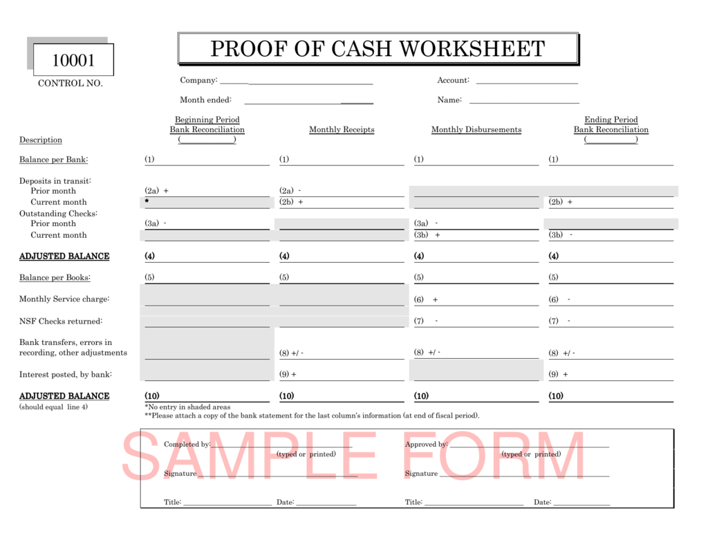 Excel Templates: Cash Reconciliation Worksheet