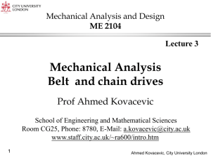Mechanical Analysis Belt and chain drives
