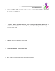 Socialization Questions 1. Makes a list of both what is considered
