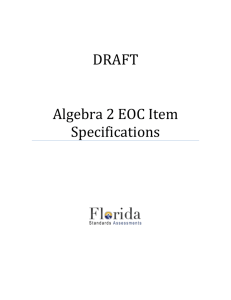 Algebra 2 EOC Item Specifications