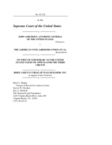 Ashcroft v. ACLU - The National Legal Foundation