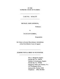 Jurisdictional Brief of Petitioner