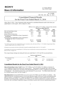 Consolidated Financial Results for the Fiscal Year Ended