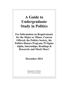 A Guide to Undergraduate Study in Politics