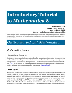 Introductory Tutorial to Mathematica 8