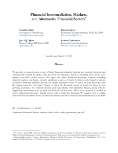 Financial Intermediation, Markets, and Alternative Financial Sectors*