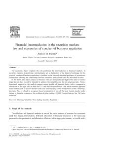 Financial intermediation in the securities markets law and