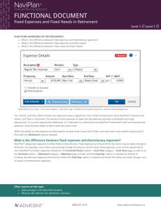 Fixed Expenses and Fixed Needs in Retirement