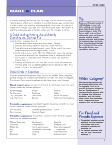 Which Category? For Fixed and Periodic Expenses Tip