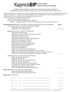 Student Planning Form - Kapnick Business Institutions Program