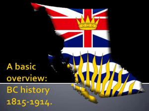 A basic overview of BC history between 1815