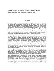 Wikipedia as a Distributed Problem