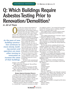 Q: Which Buildings Require Asbestos Testing Prior to